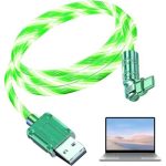 Câble de Charge Rapide RGB Brillant - 120W 6A Max - Type C - Rotation 180° - Vert – Image 7