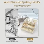 Boîte à Bijoux Pour Femme – 3 Tiroirs – Organiseur De Bijoux – Acrylique Transparent (9,3 x 5,3 x 4,1 cm) – Image 2