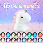 Veilleuse LED - Licorne en Silicone - Tactile - Changement De Couleur - Rechargeable – Image 2