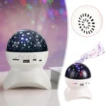 Lampe de Projection de Ciel Étoilé Bluetooth - Speaker - USB - Carte Mémoire - Musique - Blanc – Image 3
