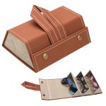 Étui à Lunettes Pliable 3 En 1 En Cuir PU - Multi-usages - Marron – Image 11