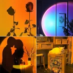 Lampe de projecteur - LED 4 couleurs - Lampadaire rotatif arc-en-ciel à 180 degrés - Lampe USB – Image 3