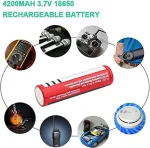 Lot de 4 Piles Rechargeable - Batterie Lithium - 18650V - 3,7MAh - BRC 4200 - Eddy-ion - 24 18650 – Image 8