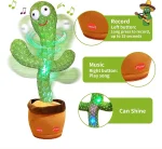 Jouet Cactus Parlant Dansant – Jouet Cactus Ensoleillé Parlant – Répétition De Chant – 120 Chansons Pour Enfants – 15 Secondes – Enregistrez Votre Voix – LED – Image 4