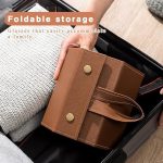 Étui à Lunettes Pliable 3 En 1 En Cuir PU - Multi-usages - Marron – Image 7