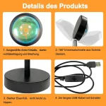 Lampe de projecteur - LED 4 couleurs - Lampadaire rotatif arc-en-ciel à 180 degrés - Lampe USB – Image 4