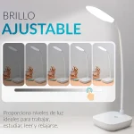 Lampe De Bureau Flexible Lampe De Bureau Flexible - Support Téléphone - Chargement USB - 3 Modes D'éclairage - Bouton Tactile - Blanc – Image 8