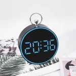 Horloge de Bureau Murale Multifonction - Température - Alarme - Commande Vocale - Affichage De L'heure D'été - LED - Bleu – Image 2