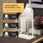 Lampes De Bureau 4 en 1- LED - Chargeur Sans Fil - Bluetooth - Écran Tactile - Horloge - Haut-parleur