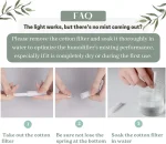 Mini humidificateur Pour Chambre à Coucher – Brume Fraîche Ultrasonique – Alimenté Par USB – Charbon Synthétique – Image 9