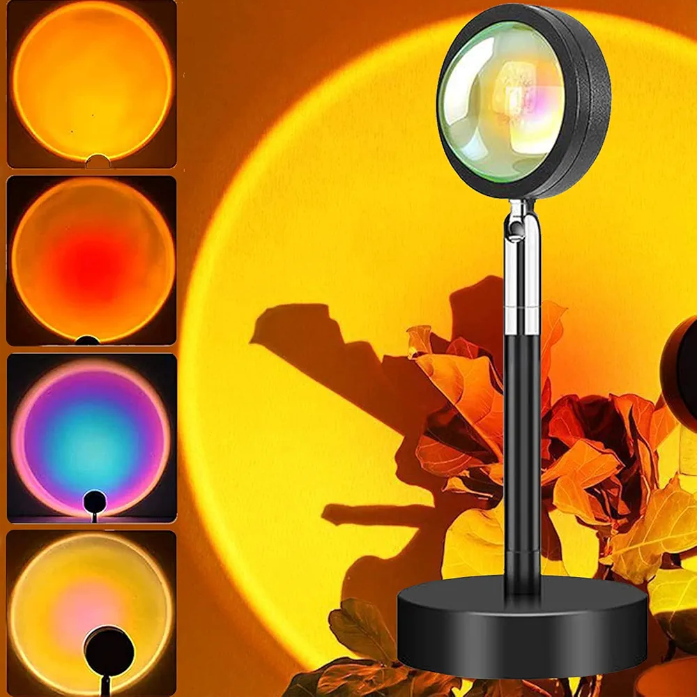 71kbm2RlnCS._AC_UF10001000_QL80_FMwebp_.webp Lampe de projecteur - LED 4 couleurs - Lampadaire rotatif arc-en-ciel à 180 degrés - Lampe USB – Image 1