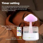 Humidificateur D'air avec Lampe Pluie De Champignons - Diffuseur D'aromathérapie - 7 Couleurs - Rechargeable - Télécommande – Image 13