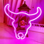 Enseigne Lumineuse Led En Néon (taureau)  - USB - Décoration - Rose