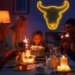 Enseigne Lumineuse Led En Néon (Taureau)  - USB - Décoration - Jaune – Image 5