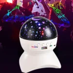 Lampe de Projection de Ciel Étoilé Bluetooth - Speaker - USB - Carte Mémoire - Musique - Blanc