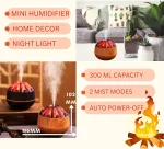 Mini humidificateur Pour Chambre à Coucher – Brume Fraîche Ultrasonique – Alimenté Par USB – Charbon Synthétique – Image 6