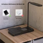 Lampe De Table LED Tactile Flexible Avec Chargeur Sans Fil Pliable HT-503 15 W Pour Téléphones Montres et Ècouteurs – Image 3