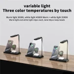 Lampe De Table LED Tactile Flexible Avec Chargeur Sans Fil Pliable HT-503 15 W Pour Téléphones Montres et Ècouteurs – Image 7