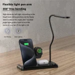 Lampe De Table LED Tactile Flexible Avec Chargeur Sans Fil Pliable HT-503 15 W Pour Téléphones Montres et Ècouteurs – Image 9