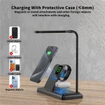 Lampe De Table LED Tactile Flexible Avec Chargeur Sans Fil Pliable HT-503 15 W Pour Téléphones Montres et Ècouteurs – Image 4