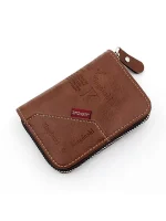 Portefeuille en Cuir D'inspiration Vintage Avec Plusieurs Emplacements Pour Cartes - Marron – Image 8