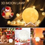 Motif Gaufré De Lune Éclairée - Lumière LED - Contrôle Tactile - Rechargeable - 7 Couleur - Avec Crochet - Télécommande – Image 2