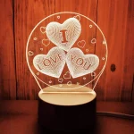 Lampe De Nuit À Base Én Bois Acrylique - USB power - Veilleuse - Gravée - Doré – Image 8