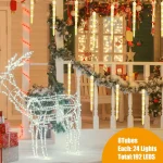 Lumières De Fête 8 Pièces – Plumeau LED – Bâton Lumineux à Fibre Optique – Clignotant Coloré – Image 6