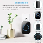 Sonnette Sans Fil Étanche - Récepteur Longue Portée Jusqu'À 300 Mètres – Image 3