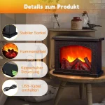 Cheminée Décorative Tactile Avec Effet Flamme - Alimentation USB Et Piles - Décoration Intérieure – Image 9