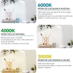 Lampe De Bureau Flexible Lampe De Bureau Flexible - Support Téléphone - Chargement USB - 3 Modes D'éclairage - Bouton Tactile - Blanc – Image 9