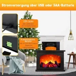 Cheminée Décorative Tactile Avec Effet Flamme - Alimentation USB Et Piles - Décoration Intérieure – Image 3