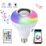 Ampoule Musicale Bluetooth Intelligente - 12 Watts - Haut-Parleur Sans Fil - Lecteur De Musique - Lumière Réglable - Avec Télécommande – Image 7