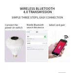 Ampoule Musicale Bluetooth Intelligente - 12 Watts - Haut-Parleur Sans Fil - Lecteur De Musique - Lumière Réglable - Avec Télécommande – Image 3