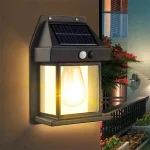 Lampe Murale Solaire Avec Détecteur De Mouvement - 3 Modes D'éclairage - Étanche - Style Chalet