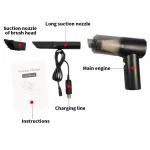 Aspirateur Portable - Avec Pistolet Rechargeable - Pour Animaux -  Voitures - et Maison - Noir – Image 5