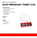 Balance de Cuisine Numérique – Balance Précise de 5 kg/1G Pour Expresso et Aliments – Avec Écran LCD – Image 6