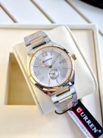 Montre Curren Pour Homme Avec Bracelet Bicolore en Acier Inoxydable Argenté et Doré - Affichage De La Date - Résistante à L'eau – Image 4