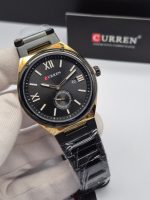 Montre Curren Pour Homme Avec Bracelet Bicolore en Acier Inoxydable Noir et Doré - Affichage De La Date - Résistante à L'eau – Image 6