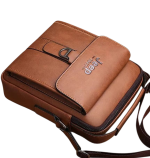 Sacs en Cuir Pour Hommes - Luxueux et à La Mode - Multi-Poches - Marron – Image 5