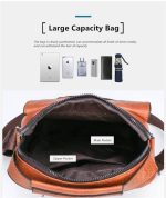 Sacs en Cuir Pour Hommes - Luxueux et à La Mode - Multi-Poches - Marron – Image 6