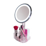 Miroir De Maquillage Multifonctionnel - Avec Éclairage LED - Tactile - 3 Modes -  Avec Boîte à Cosmétiques et à Bijoux – Image 2