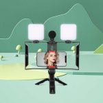 Support Caméra Vidéo Pour Smartphone – Trépied Avec Poignée Stabilisatrice Vidéo Pour Téléphone – avec Microphone à Réduction De Bruit et Lumière Stroboscopique – Image 6