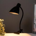 Lampe De Bureau Flexible Avec Pince Et Interrupteur - Prise - Noir – Image 2