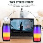 Haut Parleur Sans Fil - Bluetooth - Rechargeable - Led - Noir – Image 6