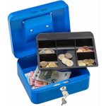 Métal Cach Box - Caisse à Monnaie - Coffre Fort + 2 Clés - 200*160*90 mm - Bleu – Image 13