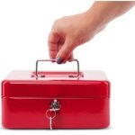 Métal Cach Box - Caisse à Monnaie - Coffre Fort + 2 Clés - 200*160*90 mm - Rouge – Image 6