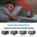 Horloge Numérique Avec Projecteur 180° - Écran Miroir Led - 3 Modes – Image 2