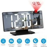 Horloge Numérique Avec Projecteur 180° - Écran Miroir Led - 3 Modes – Image 6
