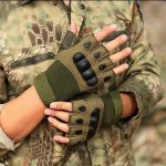 Gants Tactiques Demi-Doigt De Haute Qualité - Multifonctions - Vert – Image 5